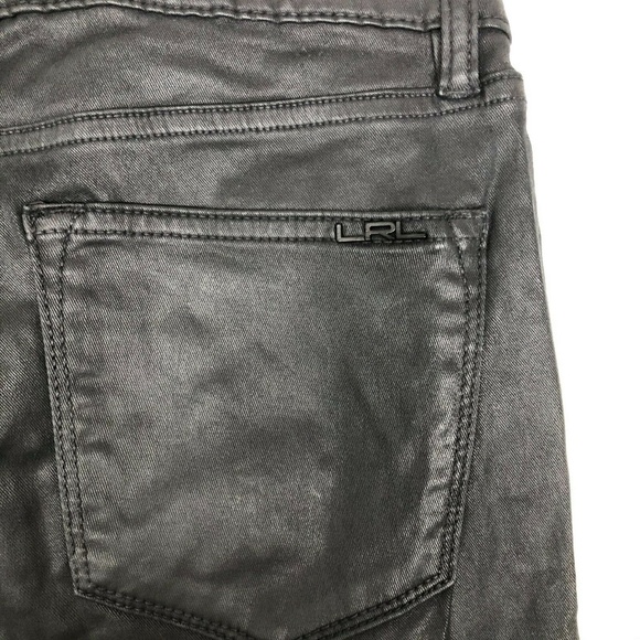Lauren Ralph Lauren Black Coated Skinny Jeans Sz 2 - Picture 7 of 8
